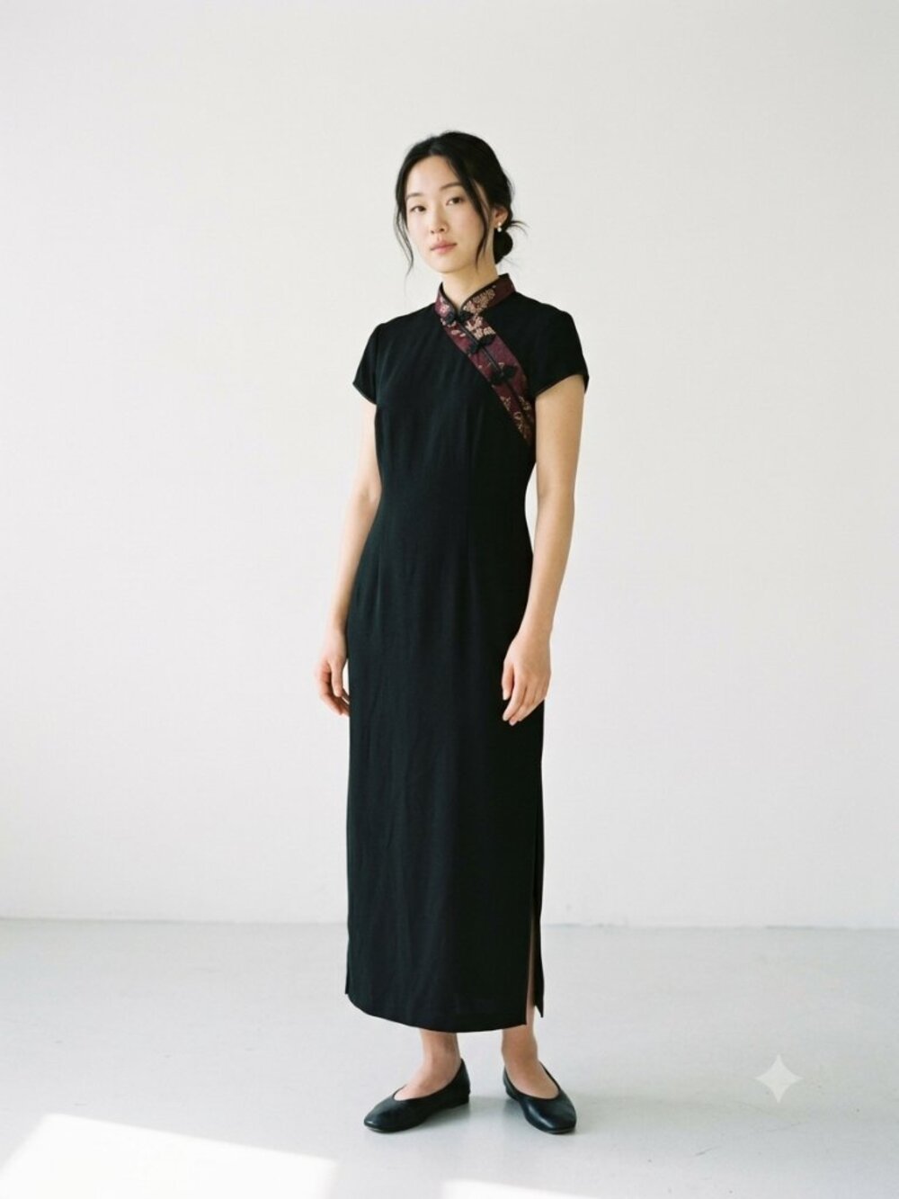 Vintage Robbie Bee Dress Black Asian Shift Maxi Goth Y2K 12